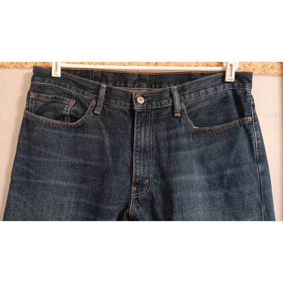 Levi's 514 Straight Fit 38x32 Dark Wash Denim Casual Work Business Classic Jeans - Picture 2 of 5